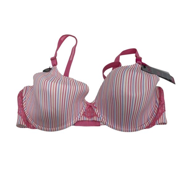 Maidenform Extra Coverage T-Shirt Women Bra 40C Pink Stripe Everyday Comfort Fit - Picture 9 of 9